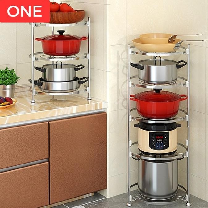 Rak Panci Wajan Multifungsi Anti Karat Rak Peralatan Dapur Bertingkat