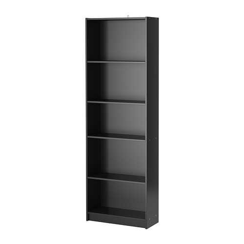 

IKEA FINNBY Rak buku warna hitam ukuran 60 x 180 cm