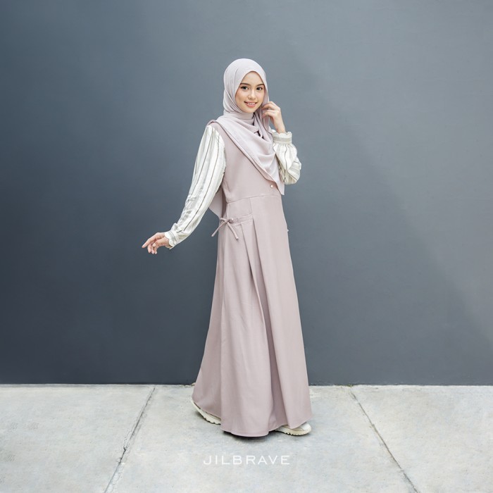 JILBRAVE Taleeta Overall Gamis Inner Motif Garis Stripe Feminine Cute Style