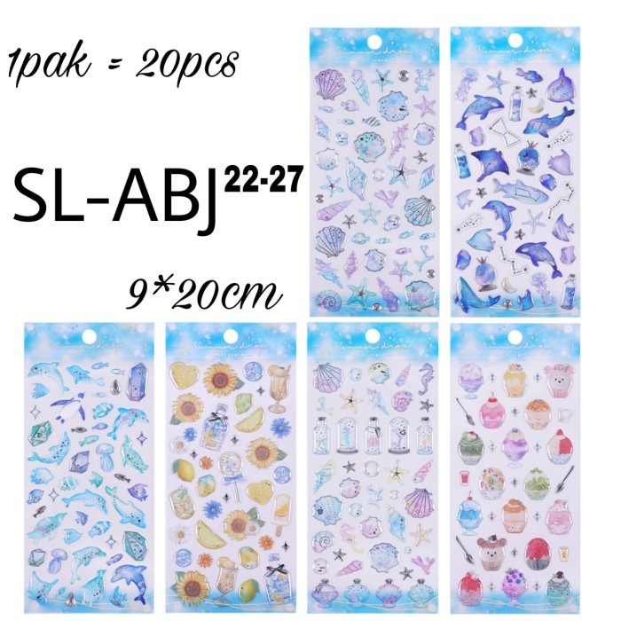 

Hot Sale! Sticker Summer Beach Dolphin Sea Shell Ice Cream Stiker Premium Timbul Murah