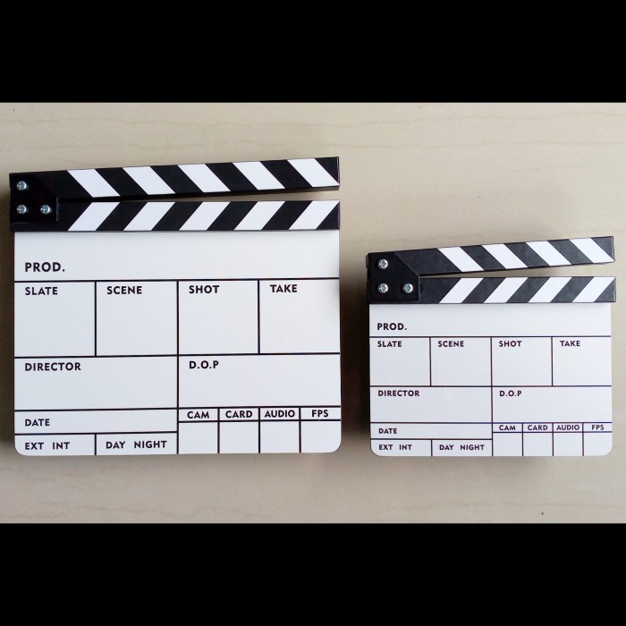 

1 Set Clapper Board Movie Slate 2 Ukuran Black White New Design