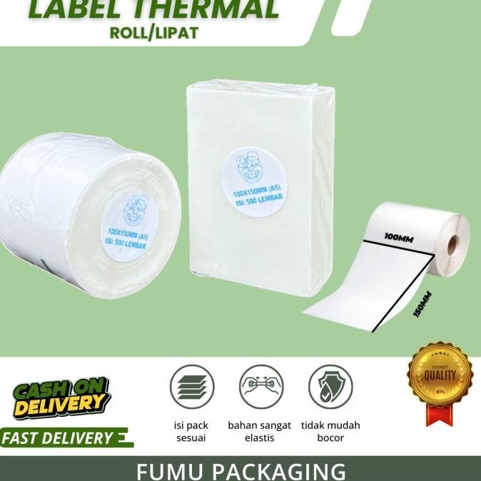 

Sale Kertas Label Thermal / Stiker Barcode Thermal Olshop 100X150Mm Grosir