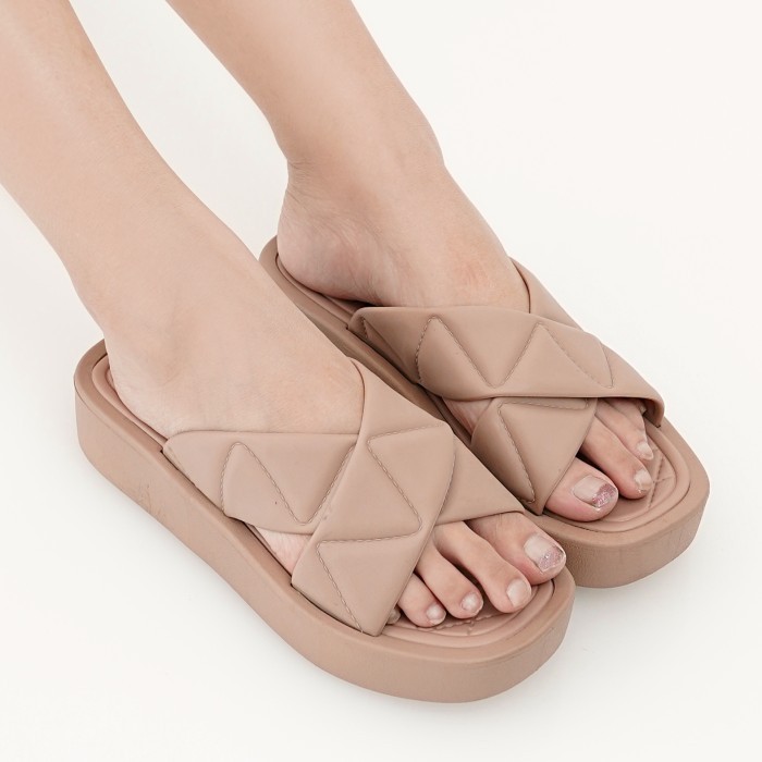 PORTO - Sandal Selop Wanita Sendal Wedges Flatfoarm Jelly Empuk GMX-1