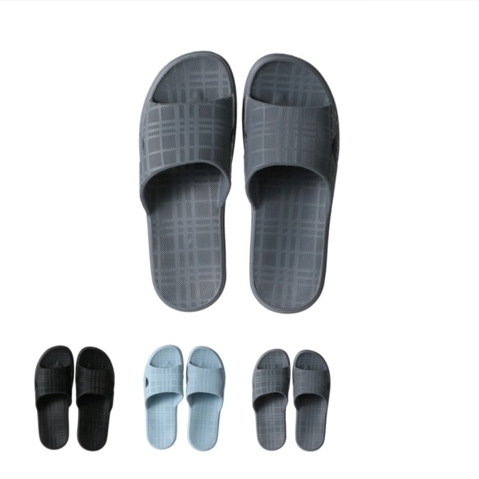 MINISO SANDAL PRIA DAN WANITA CLASSIC CHECKED BATHROOM SLIPPERS