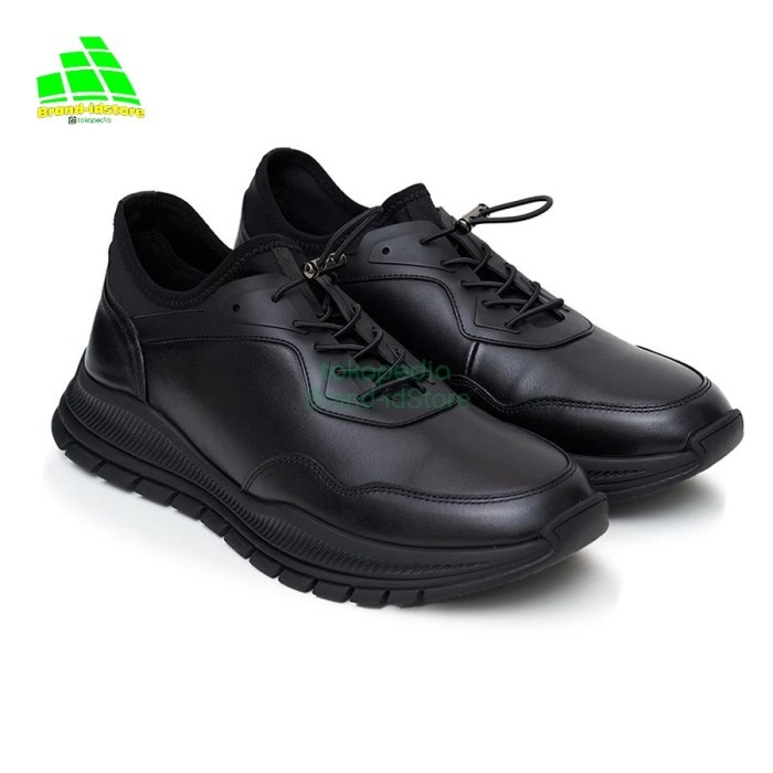 Gino Mariani Sepatu Casual Pria FONZO Sneakers Black Original Leather
