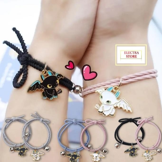 Sale Es - Gelang Couple Magnet Karakter 2Pcs Gelang Couple Magnet Lonceng