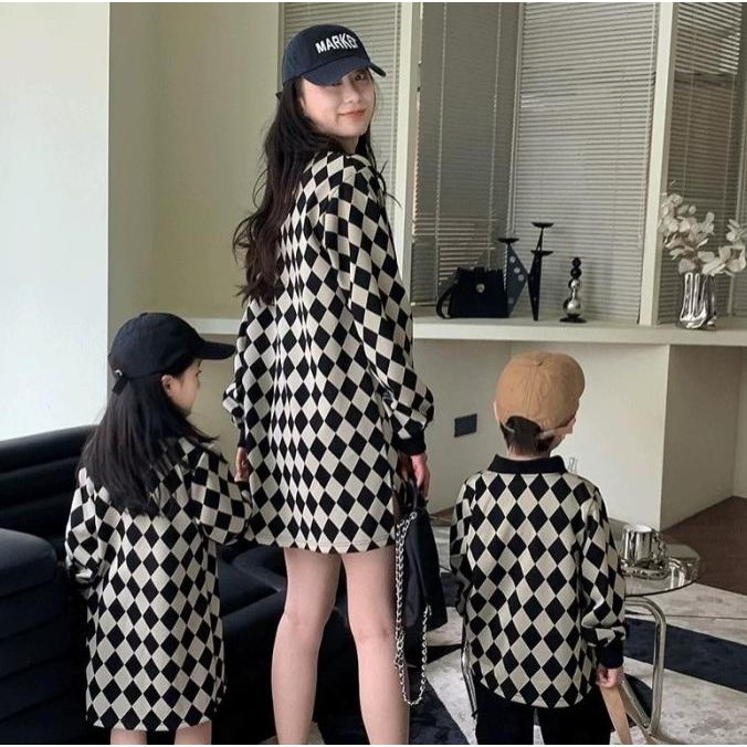 Sale Kinowa Polo Shirt Couple Dress/ Couple Set Keluarga Ibu Dan Anak