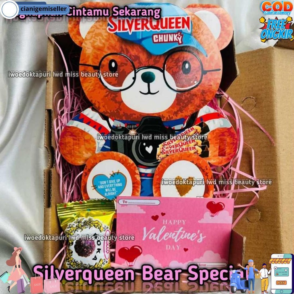 

Silverqueen Beruang Bear Hampers Love Edition Chocolate Cewek Cowok Chunky Bar Isi 3 Cashew Buy 1 Get 1 Beli 1 Gratis 1 Silverquen 58G Valentine Untuk Kado Ulang Tahun Wisuda Dan Pernikahan Promo Harga Murah Grosir Bayar Cod D Cod