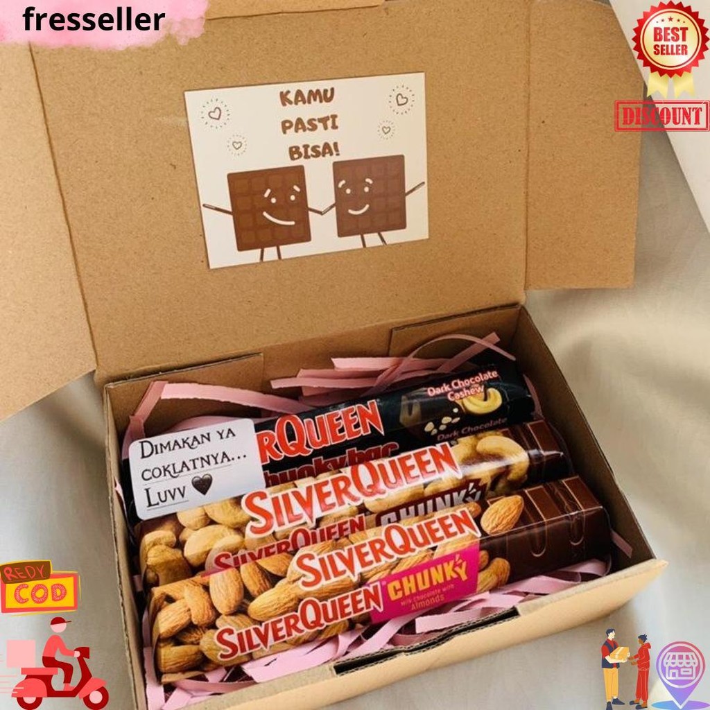 

Hampers Coklat Silver Queen Chunky Bar 95Gr Untuk Hadiah Ultah / Anniv / Valentine 3 Pcs Rasa Random Murah D Best Seller