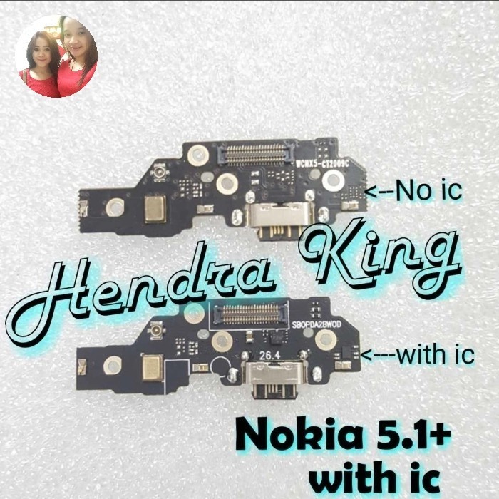 PCB CONNECTOR CHARGER NOKIA 5.1 PLUS WITH IC NOKIA X5