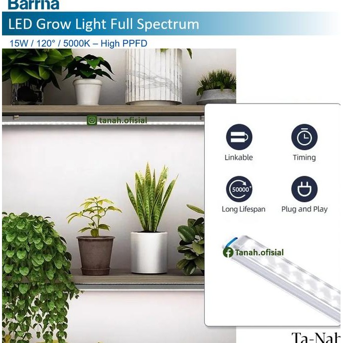 Grosir Grow Light Full Spectrum Led Barrina T5 60Cm 1X15W 120 5000K -Repack
