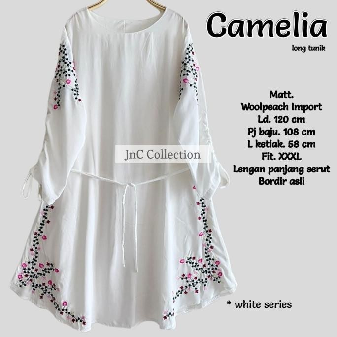 Grosir Tunik Jumbo Panjang Bordir Wanita -Camelia Tunik