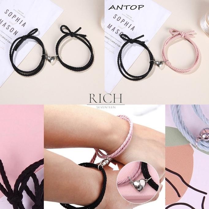 Murah Gelang Couple Pria Wanita Bezzania Karet Couple Magnet Love Sahabat