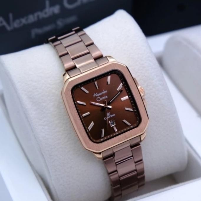 Murah Alexandre Christie Ac 8687 Rosegold Brown Ac8687 Wanita Original