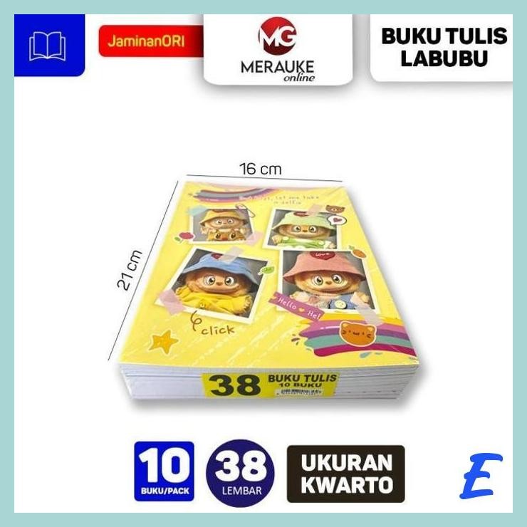 

| STV | BUKU TULIS KIKY LABUBU 38 LEMBAR 1 PACK ISI 10 BUKU