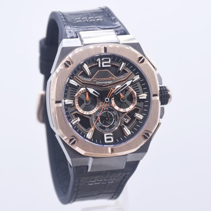Grosir Crocodile Cm-049G34B Jam Tangan Pria Analog Chronograph Cm049 Hitam