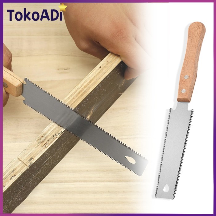 Gergaji Jepang Super Tajam Dua Sisi 31Cm Portable Multifungsi Gergaji Kayu Pipa Peralon Baja