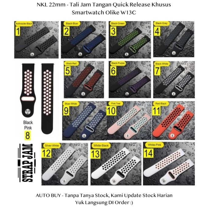 NKL 22mm Strap For Smartwatch Olike W13C - Tali Jam Tangan Sporty Stylish