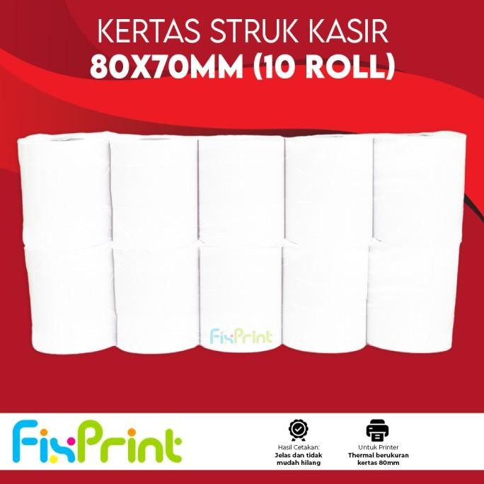 

Kertas Thermal Kasir 80x70mm 80x80mm Kertas Struk Continous Paper Roll 80x80mm 80x70mm New