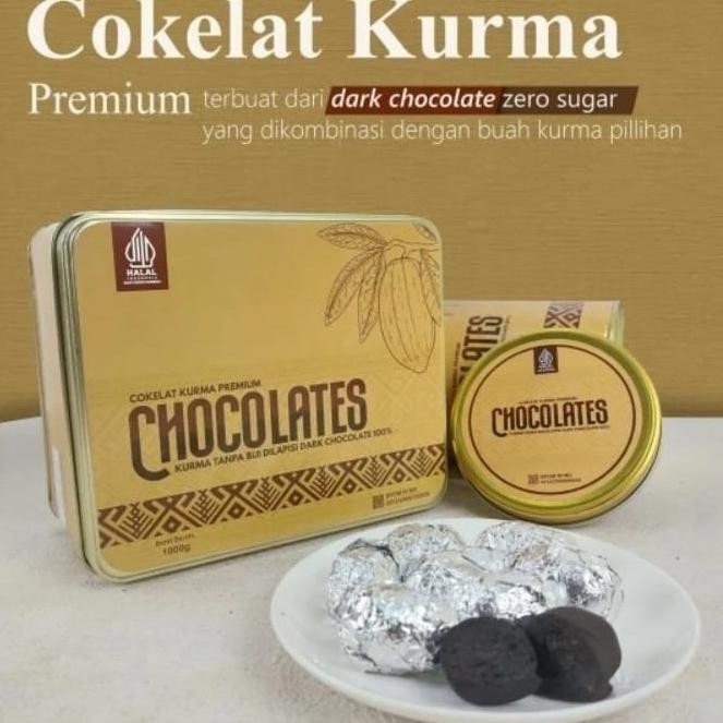 

CHOCOLATES KURMA CHOCODATES DARK COKLAT ZERO SUGAR PREMIUM HALAL BPOM GAM