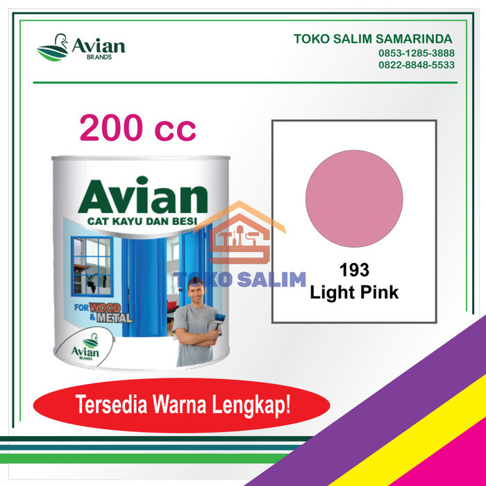 ] Cat Minyak Kayu dan Besi 200cc AVIAN Warna Lengkap- 193 Light Pink
