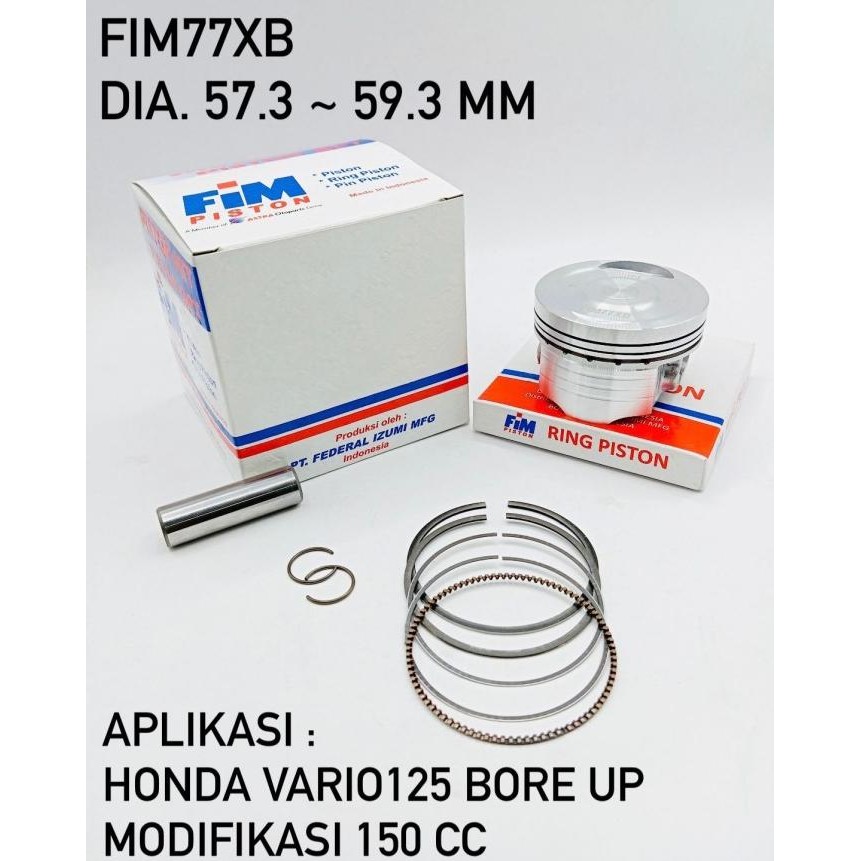 Promo Piston Original FIM 77XB 57.3-59,3 Pin 13 Vario125 Bore up COD