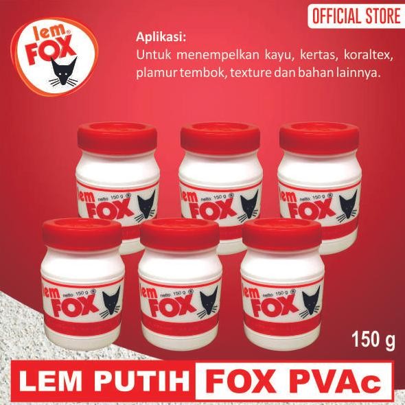 

Lem Fox Putih Lem Kayu PVAC Botol 150 gram Bundling 6 pcs