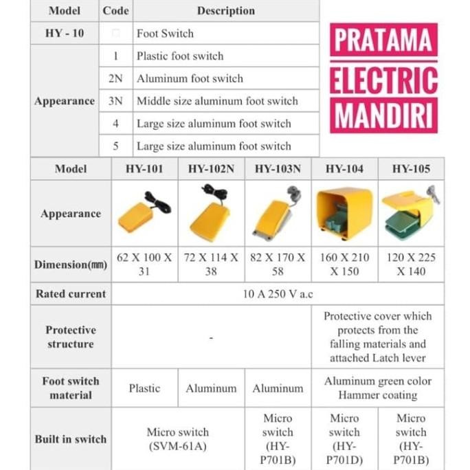 Promo HANYOUNG NUX Foot Switch HY-102 NEW 10A HY-102N HY102 HY102N COD