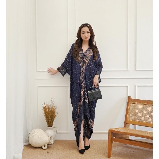 Dress kaftan batik viscose wanita kondangan pesta lebaran jumbo