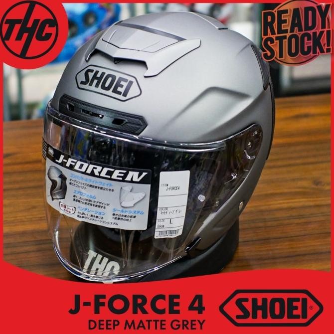 Shoei J-Force 4 Deep Matte Grey Half Face Helm J Force4 Or1Ginal Agrifapermata
