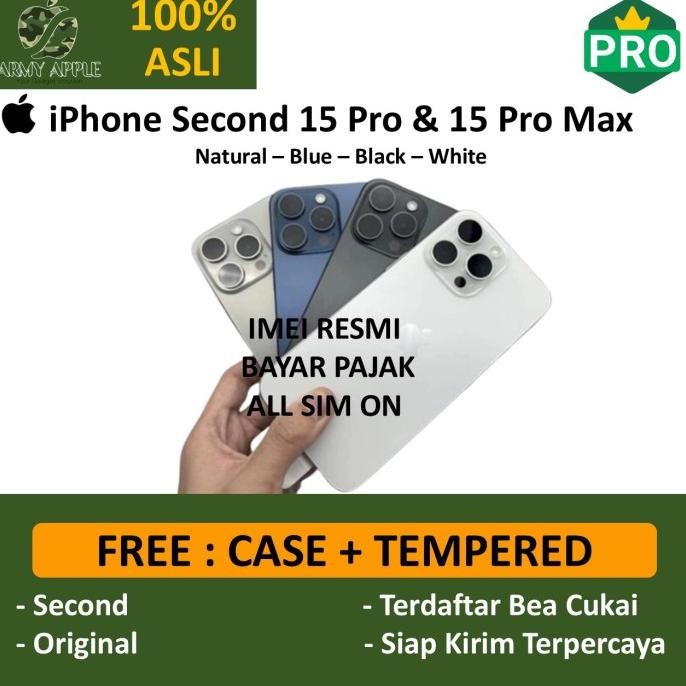 Second iPhone 15 | Plus | Pro | Max 128GB 256GB 512GB 1TB Seken Original Fullset