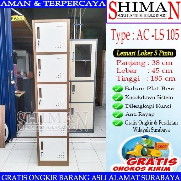 

TERBARU - Lemari Loker Besi 5 Pintu AC LS105 Lemari Arsip