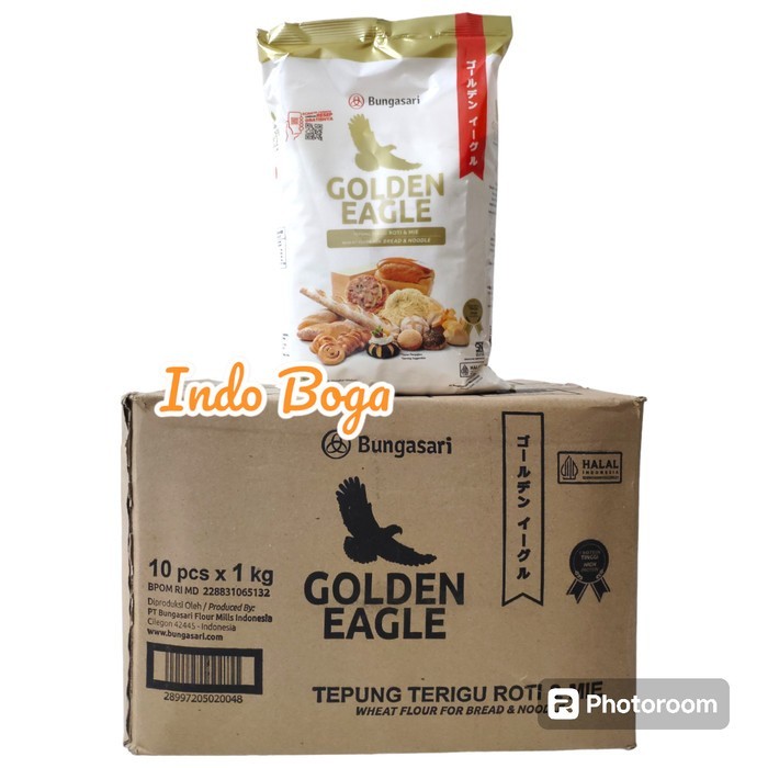

KARTONAN golden eagle tepung terigu protein tinggi 1kg x 10pcs per DUS