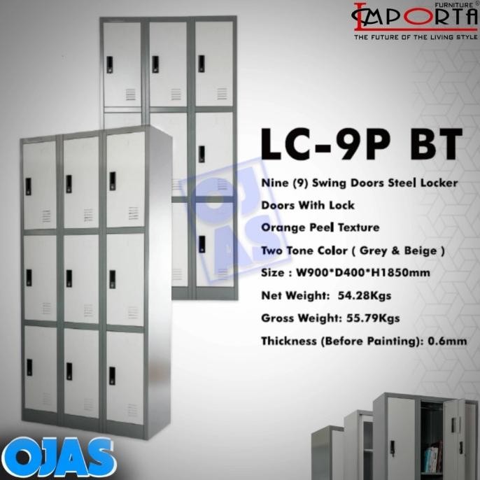 

BEBAS ONGKIR - Lemari arsip besi Loker 9 pintu LC 9P BT