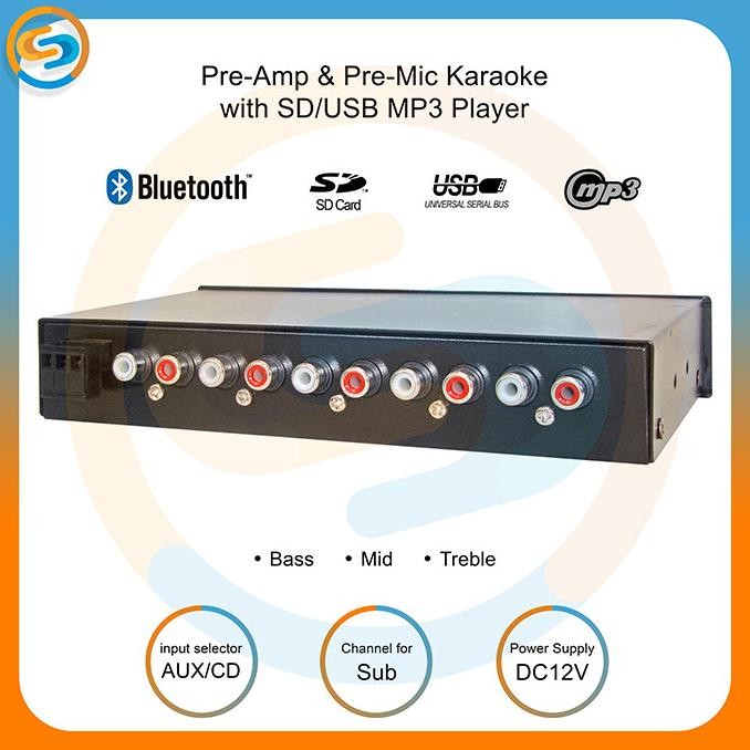 parametric Pre amp - pre mic usb karaoke with usb sd bluetooth mp3