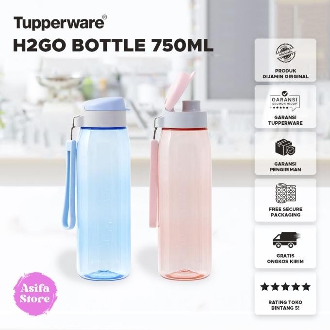 Murah Tupperware H2Go Bottle 750Ml - Tempat / Botol Air Minum Elegan Premium