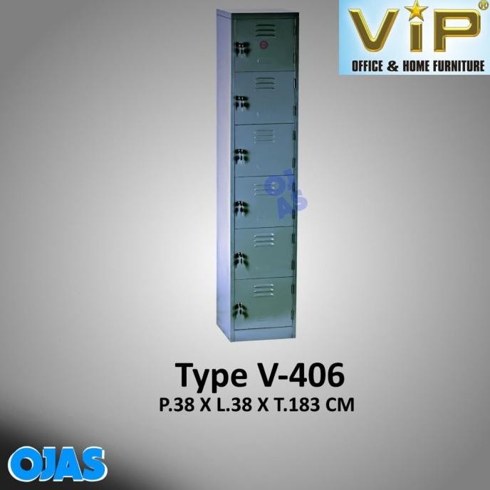 

BEBAS ONGKIR - Lemari arsip besi loker 6 PINTU VIP V-406