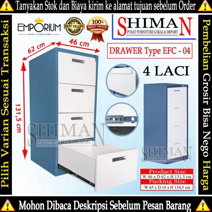 

TERMURAH - Lemari Arsip 4 Laci Filing Cabinet Drawer Emporium EFC 04