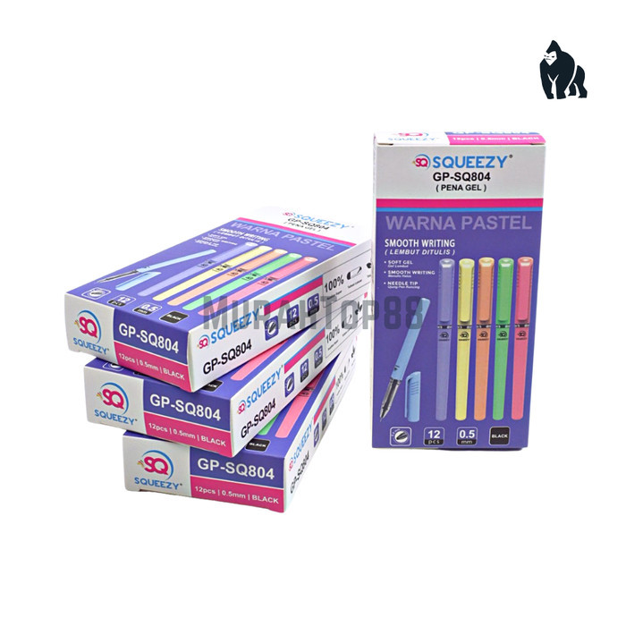 

Pulpen Gel Squeezy Gp-Sq804 Warna Pastel Tinta Hitam 0.5Mm [Per Lusin]