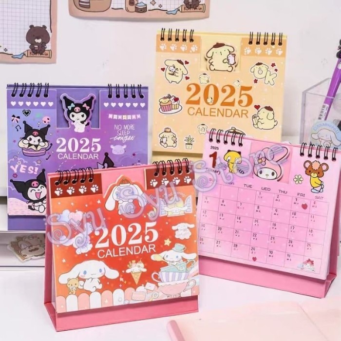 

Calendar Kalender Meja Cinnamoroll Kuromi My Melody Hello Kitty Twin Stars Pompompurin Snoopy