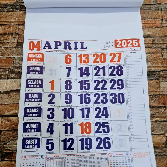 

Kalender Kerja Standar Jadwal Shalat Angka Besar 2025