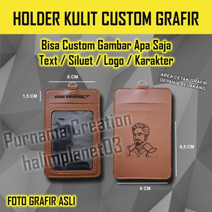

Id Card Holder Grafir Bumn Holder Kulit Name Tag Custom Pln Telkom Mandiri Bni Bri