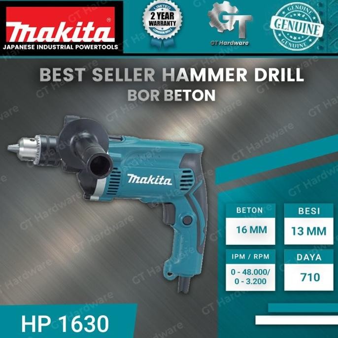 Makita Hp 1630 Hp1630 Mesin Bor Beton / Bobok / Hammer Drill 16 Mm