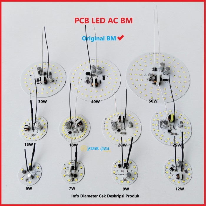 LIMITED EDITION PCB Led AC BM Modul Mata Lampu Led Mesin Led Variasi Watt 5 - 50 Watt