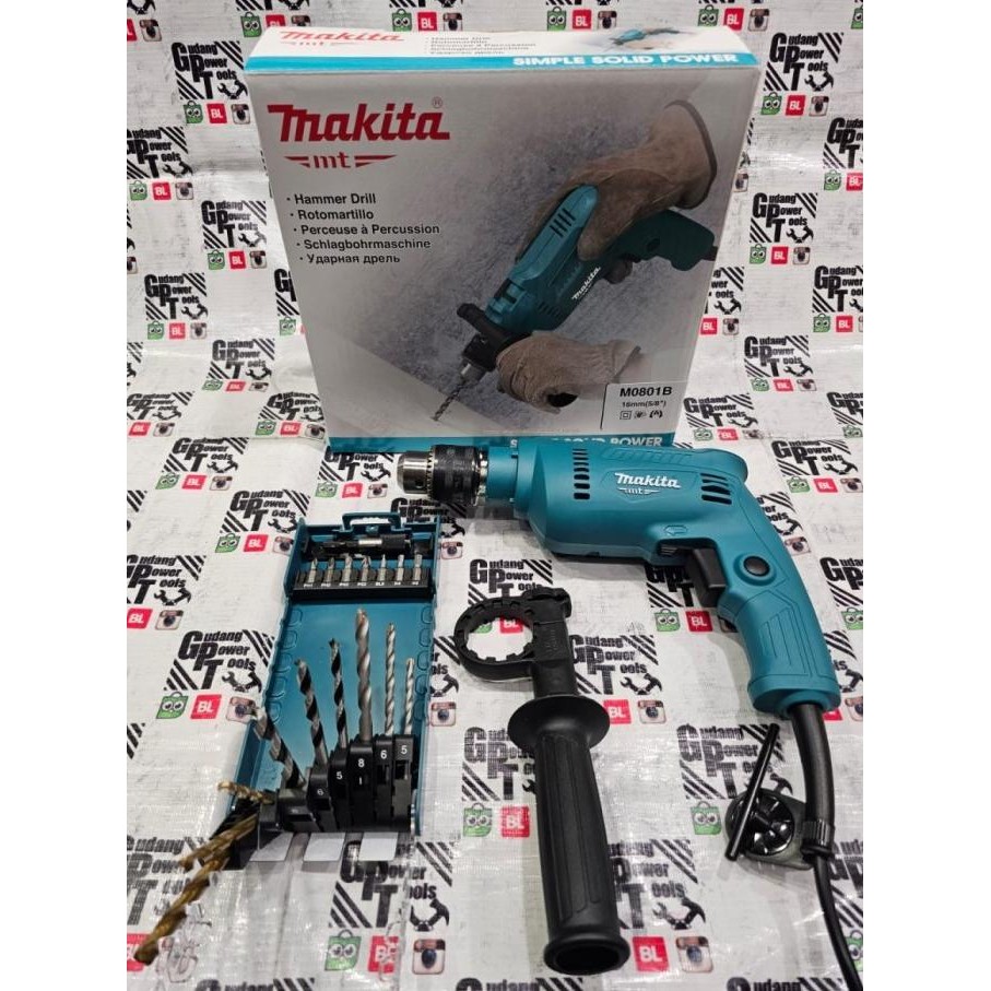Mesin Bor Besi Beton Tembok Tangan Makita 13Mm M0801B