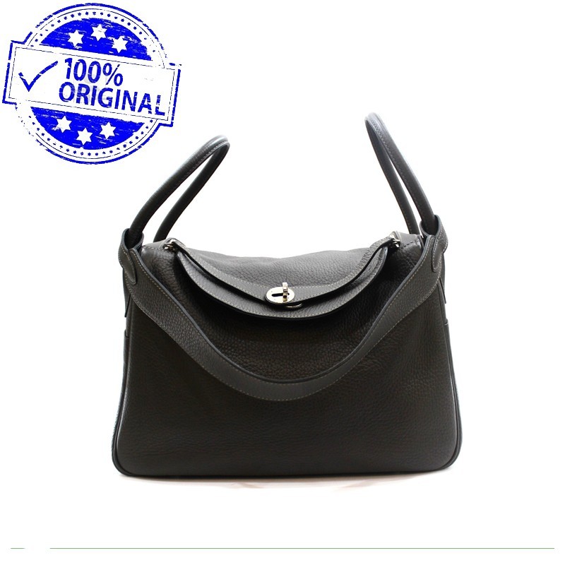 Preloved Hermes Lindy 34 Graphite PHW #P square 2012