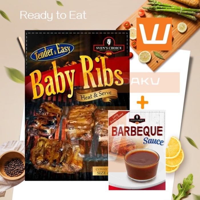 

DAGING BABY BACK RIBS PORK SVEN'S CHOICE BUNDLING BBQ SAUCE