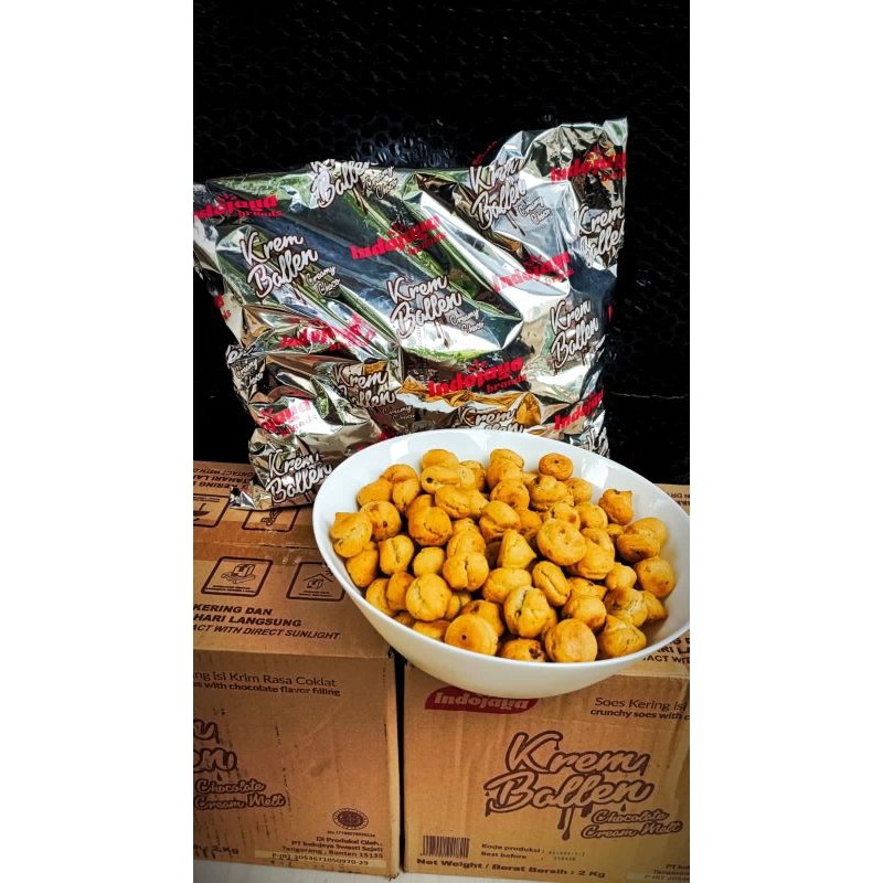 

soes cokelat kering kream ballen isi (2kg)