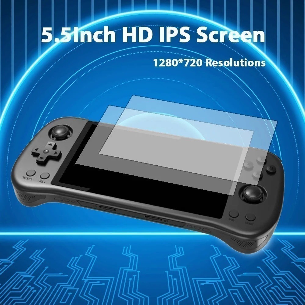 POWKIDDY X55 Retro Handheld Game Console 5.5Inch Screen 16GB 128GB
