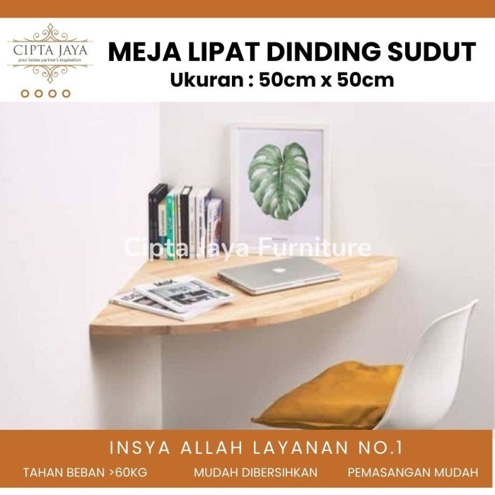 Meja Lipat Sudut Meja Hiasan Meja Gantung Rak Buku Uk 50 X 50 Cm